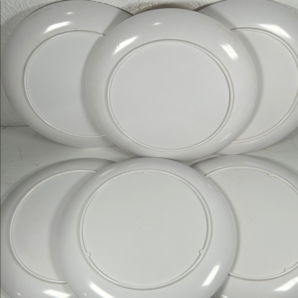Autumn Leaf Dinner Plates - Set of 6 (White with Orange & Green) - Picture 4 of 9